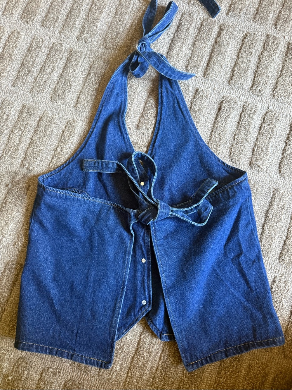 Lioness Deep Blue Denim Halter Vest - Picture 2 of 3